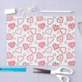 Romantische Rote Liebe Herzmuster | Urlaub Seidenpapier (Handwerk)