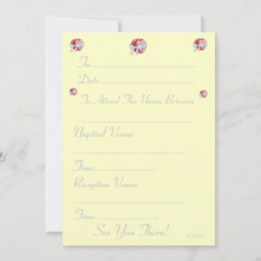 romantische rote Liebe weißer Bogen, der den Knote Einladung (Rückseite)