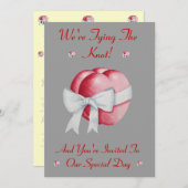 romantische rote Liebe weißer Bogen, der den Knote Einladung (Vorne/Hinten)