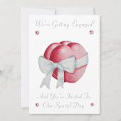 Romantische Rote Liebe Weißer Bogen Einladung (Vorderseite)