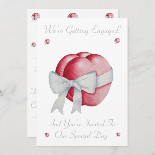 Romantische Rote Liebe Weißer Bogen Einladung (Vorne/Hinten)