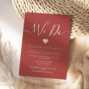 Romantische rote Micro-Hochzeitseinladung Einladung