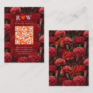 Romantische rote Nelken Vintage-Hochzeit Begleitkarte