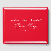 Romantische Rote Personalisierte Namen Chic Weddin Gästebuch (Rückseite)