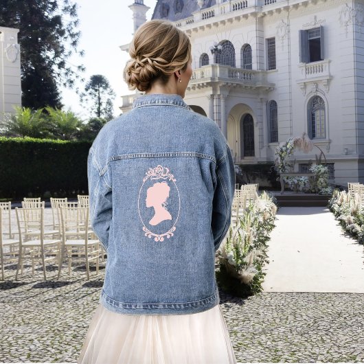 Romantische Röte-Regency-Lesbenhochzeit Jeansjacke