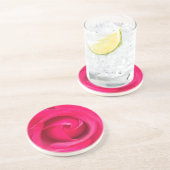 Romantische rote rosa Rose Getränkeuntersetzer (Seite)