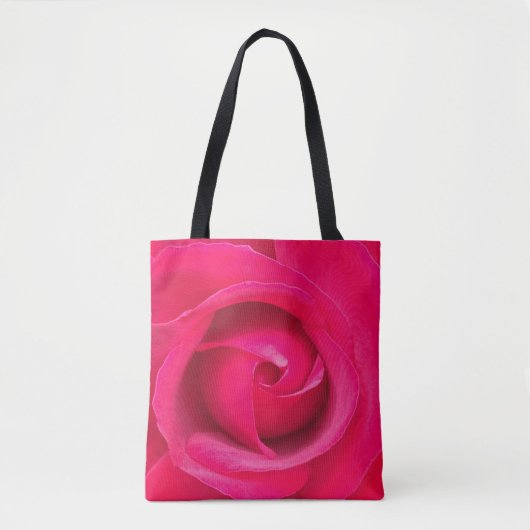 Romantische rote rosa Rose Tasche (Vorderseite)