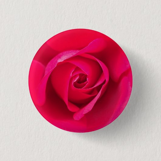 Romantische rote rosa Rose v2 Button (Vorderseite)