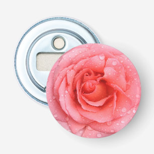 Romantische rote rosa Rosen-Wassertropfen Flaschenöffner