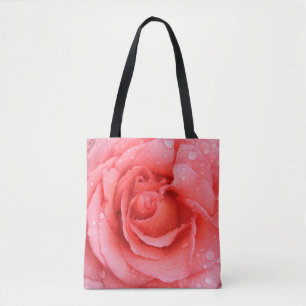 Romantische rote rosa Wasserrosentropfen Tasche