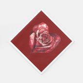 Romantische Rote Rose Blume Hochzeit Serviette (Ecke)