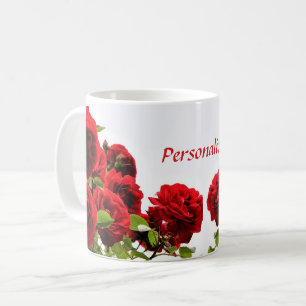Romantische Rote Rose Blume Kaffeetasse