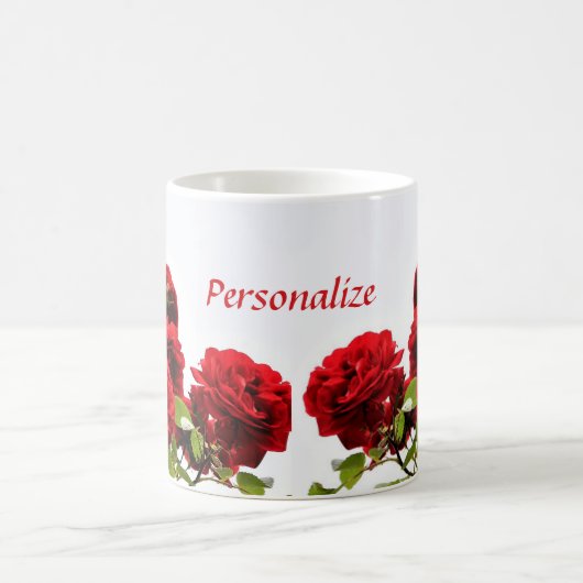 Romantische Rote Rose Blume Kaffeetasse (Mittel)