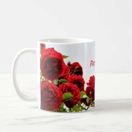 Romantische Rote Rose Blume Kaffeetasse (Links)