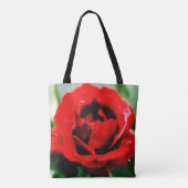 Romantische Rote Rose Blume Tasche (Rückseite)