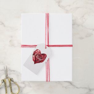 Romantische Rote Rose Blumenherz Geschenkanhänger
