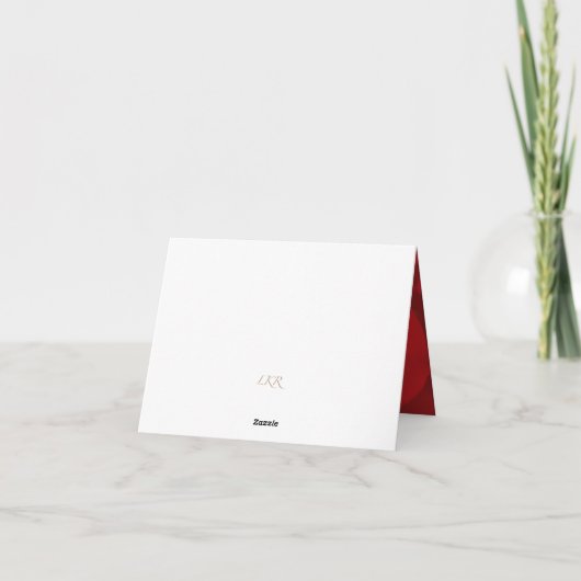 Romantische Rote Rose Danke Karte (Rückseite)