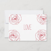 Romantische Rote Rose, danke Karten (Rückseite)