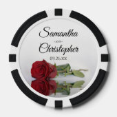 Romantische Rote Rose Ehepaare und Hochzeitstag Pokerchips (Vorderseite)