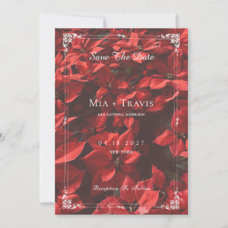 Romantische rote Rose | Florale elegante anpassbar Save The Date