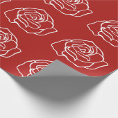 Romantische Rote Rose Geschenkpapier (Ecke)