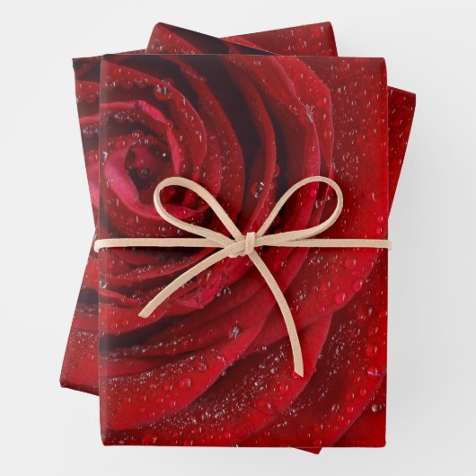 Romantische Rote Rose Geschenkpapier Set (Beispiel)