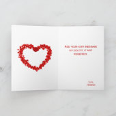 Romantische Rote Rose Herzschlag Butterfly Foto Ju Karte (Innenseite)
