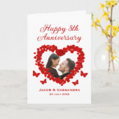 Romantische Rote Rose Herzschlag Butterfly Foto Ju Karte (Gelbe Blume)