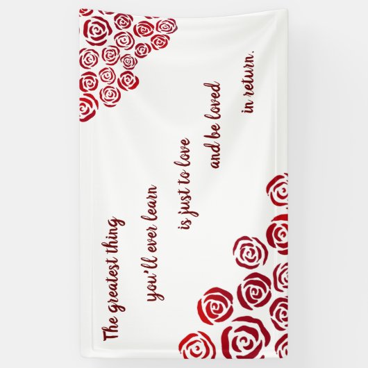 Romantische Rote Rose Hochzeit Banner (Vertikal)