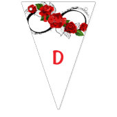 Romantische Rote Rose Hochzeitsbanner - LIEBE Brie Wimpelkette (Dritte Fahne)