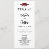 Romantische Rote Rose - Hochzeitsfeier Programm (Vorderseite)