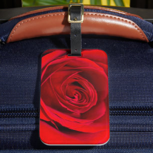 Romantische Rote Rose in voller Blüte Gepäckanhänger