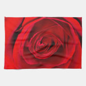 Romantische Rote Rose in voller Blüte Geschirrtuch (Horizontal)
