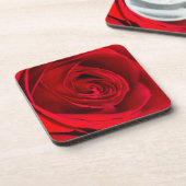 Romantische Rote Rose in voller Blüte Untersetzer (Linke Seite)