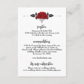 Romantische Rote Rose - Informationen zur Hochzeit Begleitkarte (Vorderseite)