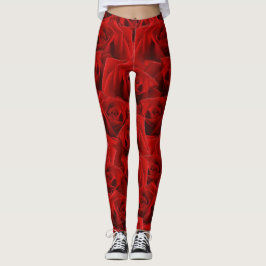 Romantische Rote Rose Leggings