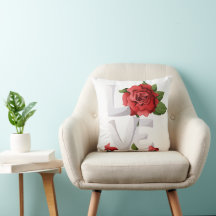 Romantische Rote Rose Liebes-Typografie Botanisch