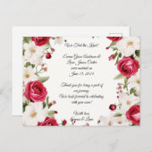 Romantische Rote Rose & Lily der Hochzeit im Tal Ankündigungspostkarte (Vorne/Hinten)