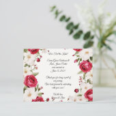 Romantische Rote Rose & Lily der Hochzeit im Tal Ankündigungspostkarte (Stehend Vorderseite)