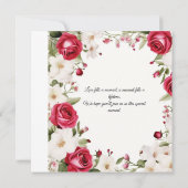 Romantische Rote Rose & Lily der Hochzeit im Tal Save The Date (Rückseite)
