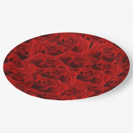 Romantische Rote Rose Pappteller