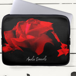 Romantische Rote Rose Personalisiert Laptopschutzhülle