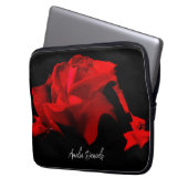 Romantische Rote Rose Personalisiert Laptopschutzhülle (Vorderseite Links)