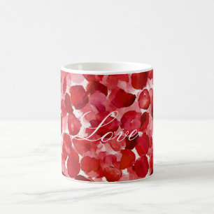Romantische Rote Rose Petals floral Kaffeetasse