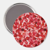 Romantische Rote Rose Petals floral Magnet (Vorderseite/Rückseite)