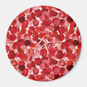 Romantische Rote Rose Petals floral Magnet (Vorne)