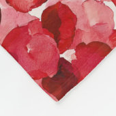 Romantische Rote Rose Petals florale Liebe Fleecedecke (Ecke)