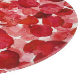 Romantische Rote Rose Petals florale Liebe Schneidebrett (Ecke)