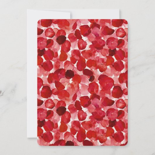 Romantische Rote Rose Petals florales Brautparty Einladung (Rückseite)