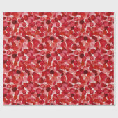 Romantische Rote Rose Petals florales Brautparty Geschenkpapier (Flach)